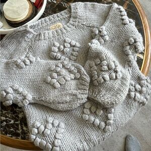 Grey Pom Pom Sweater